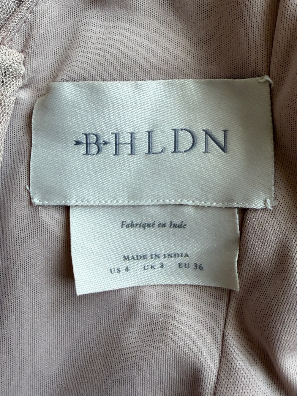 BHLDN Blush Pink Floral Appliqué V-Neck Bridesmaid Dress - Picture 5 of 9